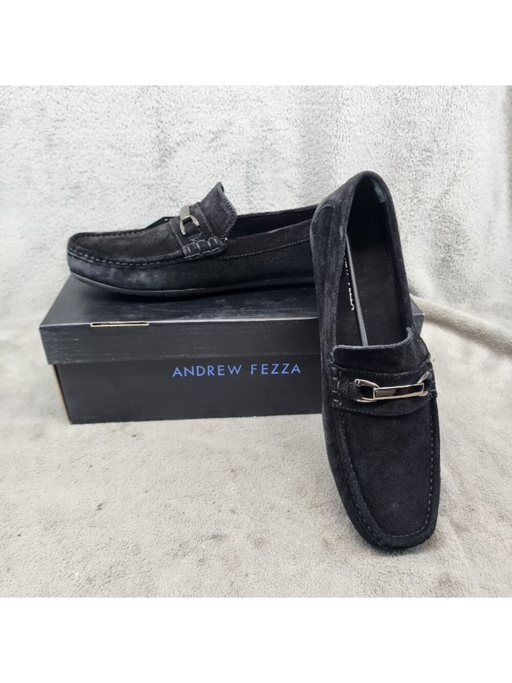 Andrew Fezza Shoes Mens Size 8 Black Slip On Loafers *NWT*